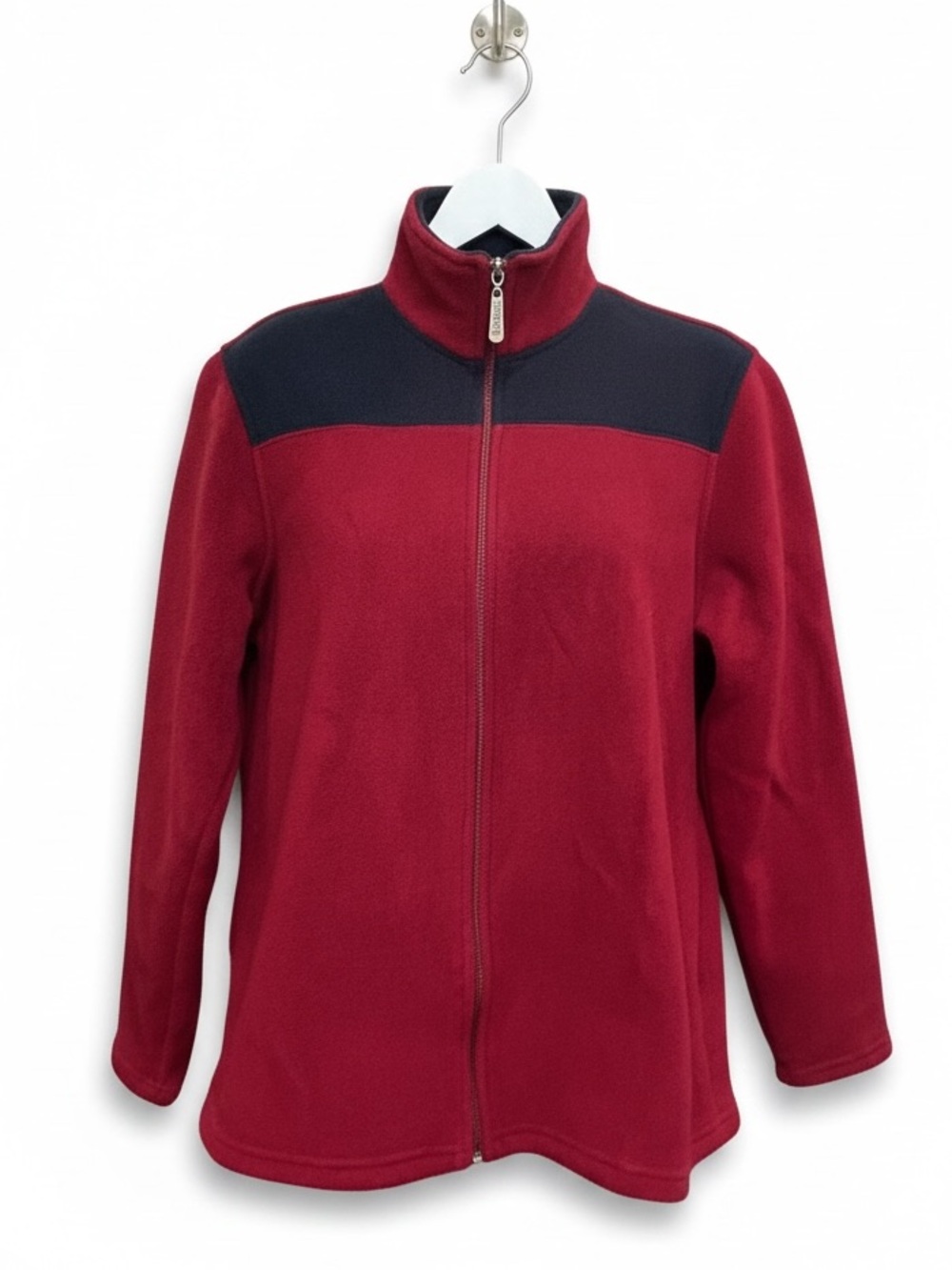 Keen Red Blue High Neck Zip Front Fleece Jacket Size S